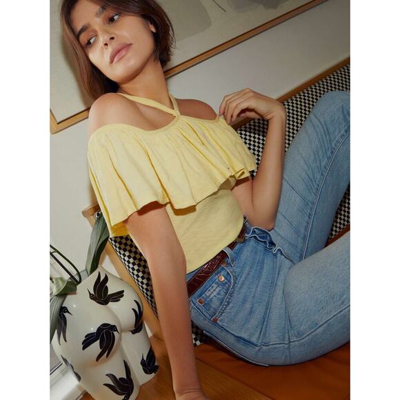 NWT NATION LTD - Morgan Halter In Butter Yellow Sz M - Picture 1 of 8